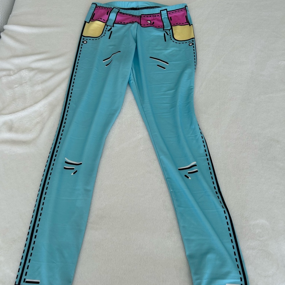Stylish Blue Cartoon Print Women's leggings